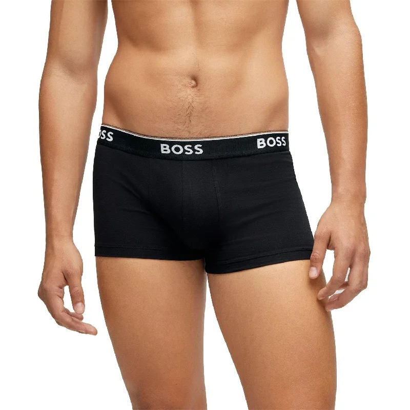 BOSS 3 Pack Power Cotton Stretch Trunks - Black