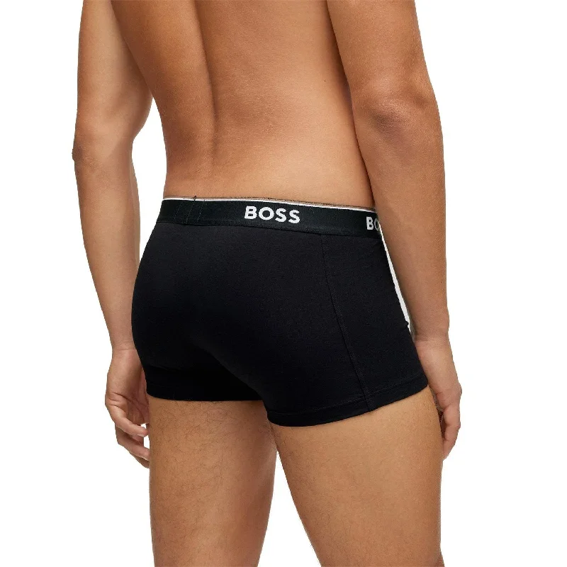 BOSS 3 Pack Power Cotton Stretch Trunks - Black