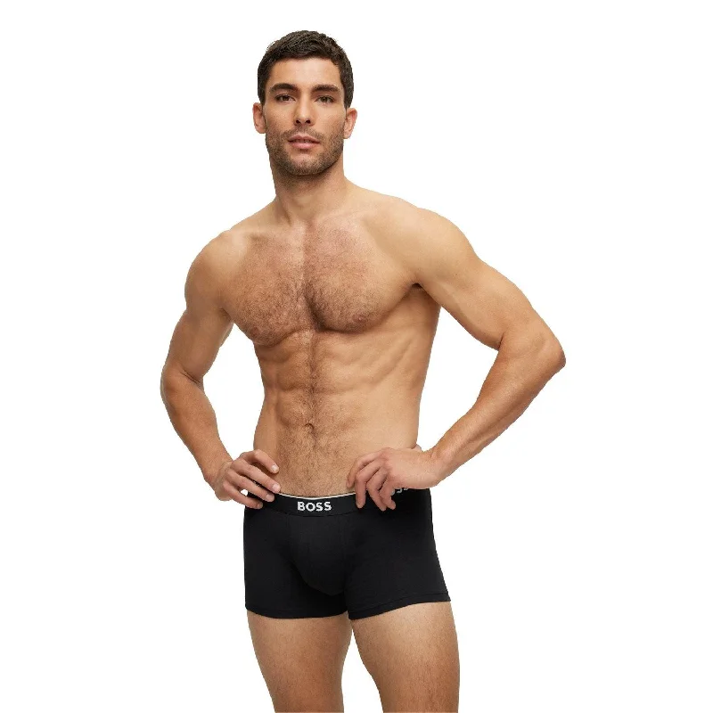 BOSS 3 Pack Power Cotton Stretch Trunks - Grey/Black Mix