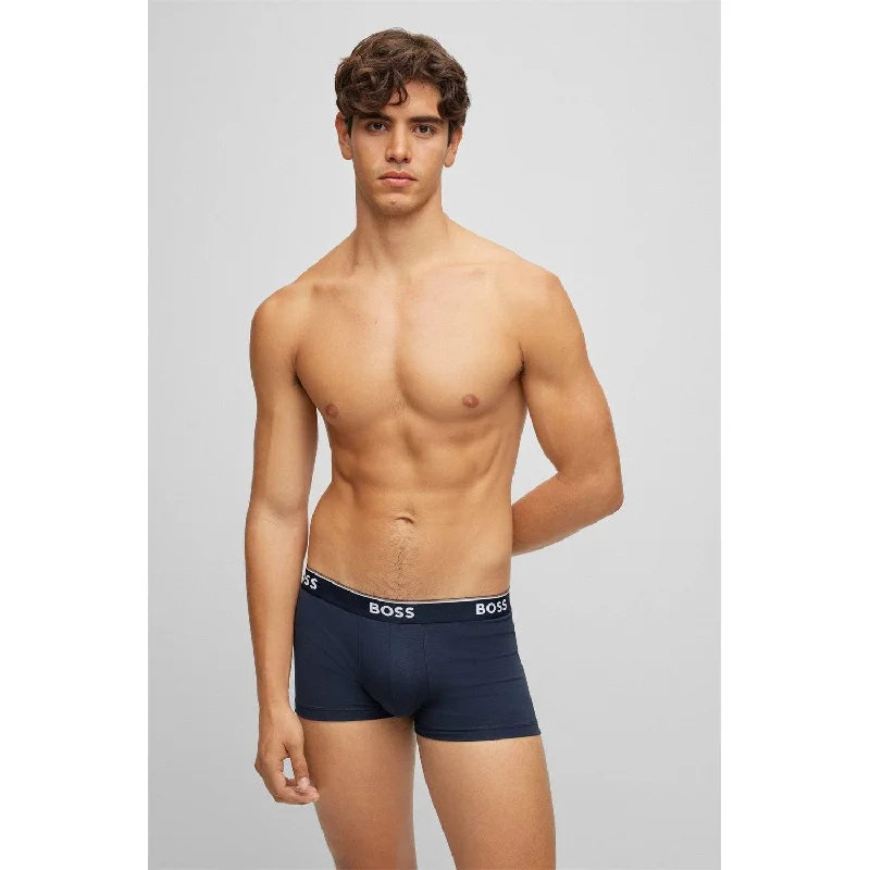 BOSS 3 Pack Power Cotton Stretch Trunks - Navy