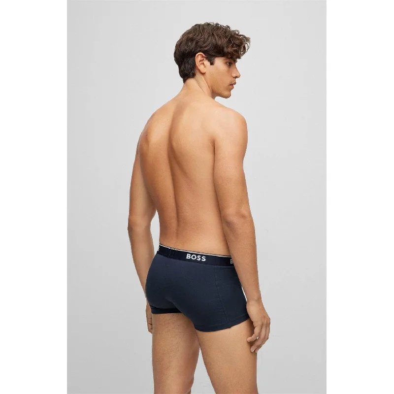 BOSS 3 Pack Power Cotton Stretch Trunks - Navy