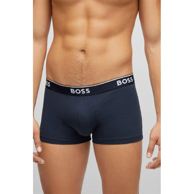 BOSS 3 Pack Power Cotton Stretch Trunks - Navy