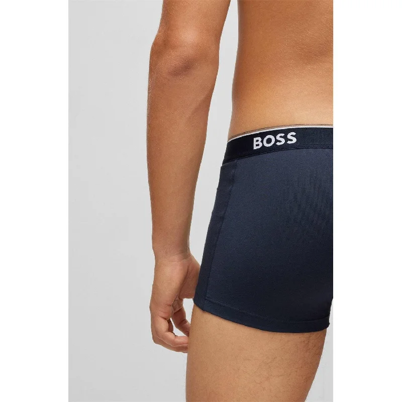 BOSS 3 Pack Power Cotton Stretch Trunks - Navy