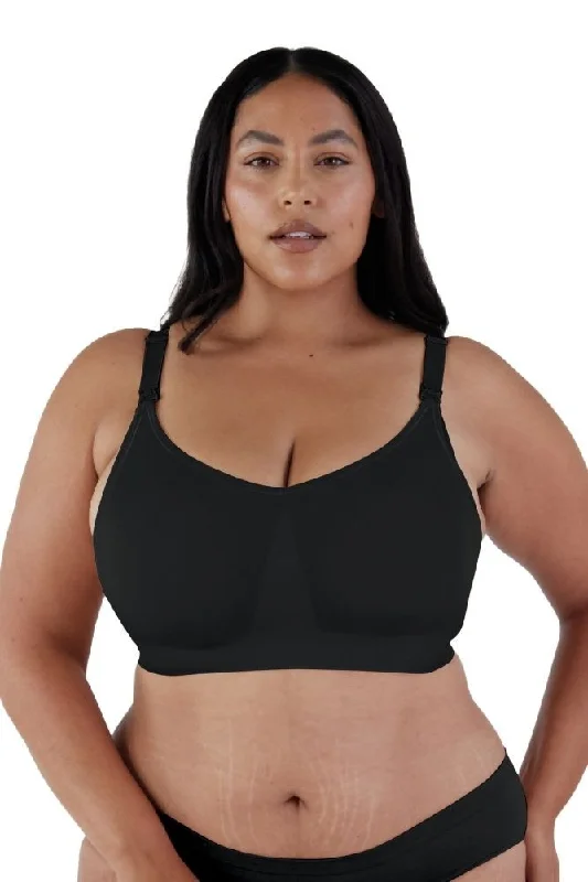 Bravado Designs Body Silk Seamless Nursing Bra with Sustainable Fabrics - Black - XL-FC