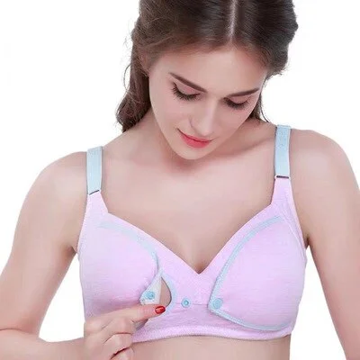 Breastfeeding Bra Natural Color Large Size Nursing Quality Cotton Mother Wireless Front Open Pregnant Women Wire Free