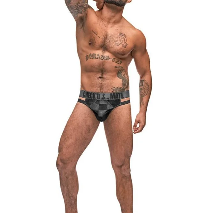 MALE POWER CHECK'D MATE CUTOUT THONG