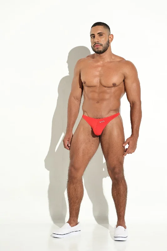 CLASSIC THONG TANGA CLÁSICA BRASILERA HILO HOMBRE MICROFIBRA ROJA BLOKES