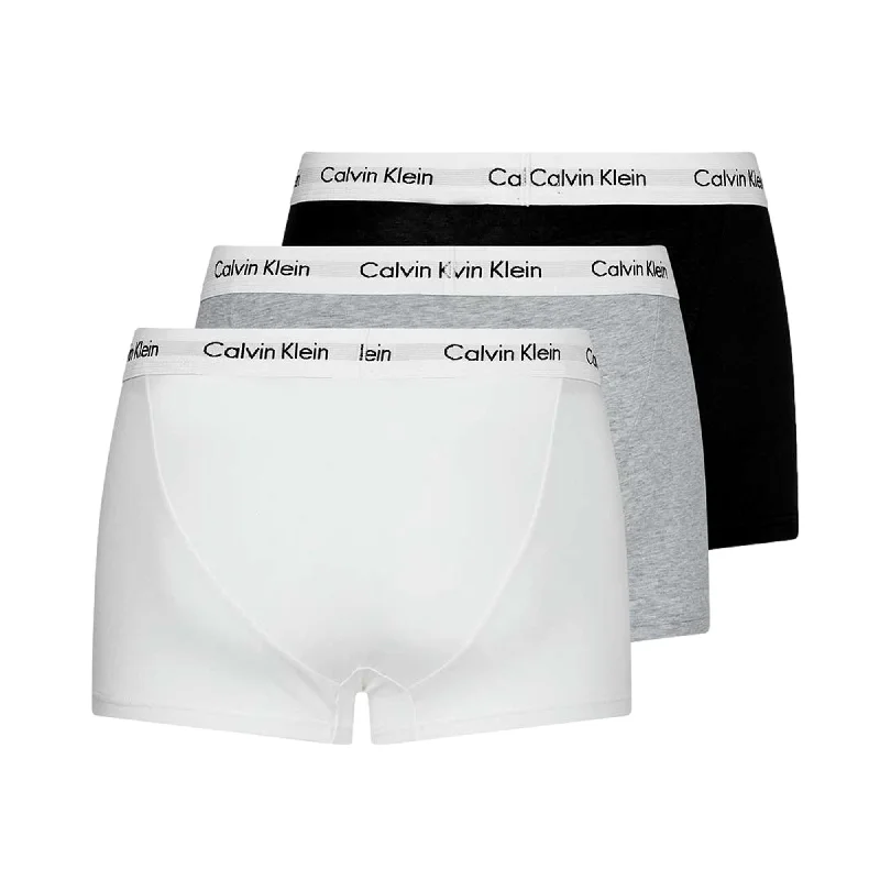 Calvin Klein 3 Pack Cotton Stretch Low Rise Trunks - Black/White/Grey Heather