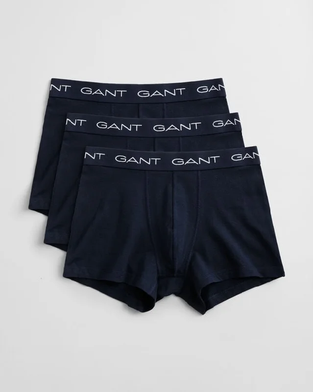 Gant 3 Pack Stretch Cotton Trunks - Marine