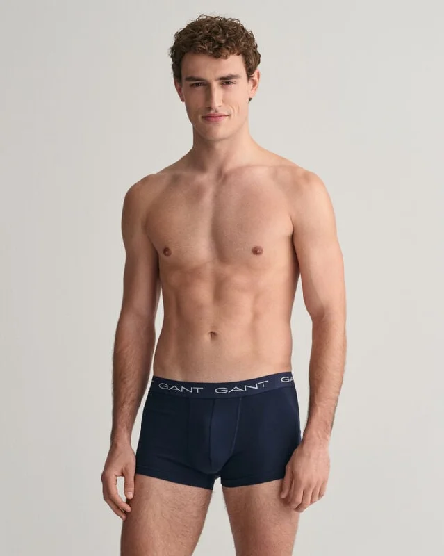 Gant 3 Pack Stretch Cotton Trunks - Marine