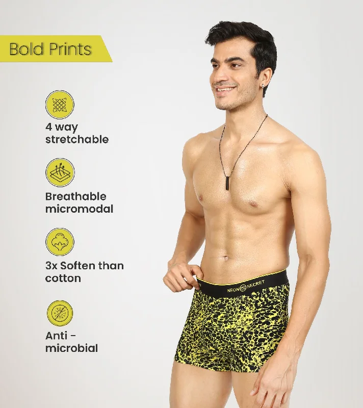 Lime Leopard Micro Modal Men's Trunk Underwear