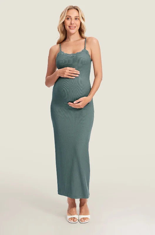 Lacy Ribbed Maternity Dress