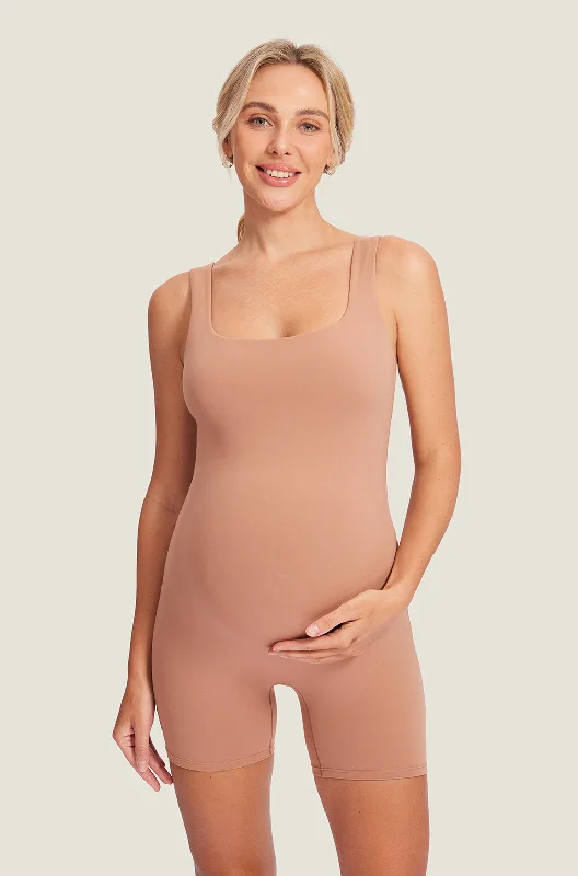 Square Neck Maternity Romper