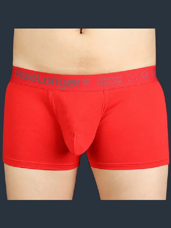 FreeLonger Men’s Soft Cotton Big Pouch Trunks