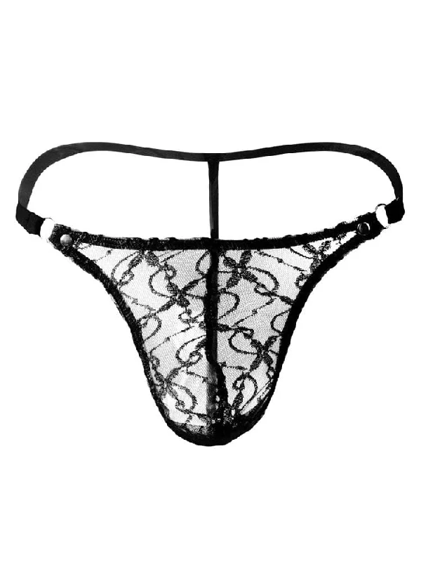 Men's Sexy Transparent Mesh Thong