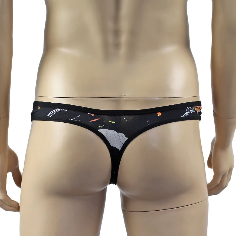 JCSTK - Mens Sexy Silky Poly Black Bee G string Thong