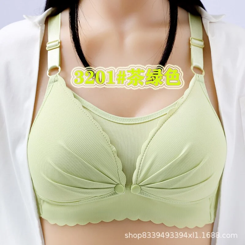 Nursing Maternity Bras Front Upper Open button Underwear Adjusted-straps Pregnancy Clothes Breastfeeding Bra Underwear Wirefree