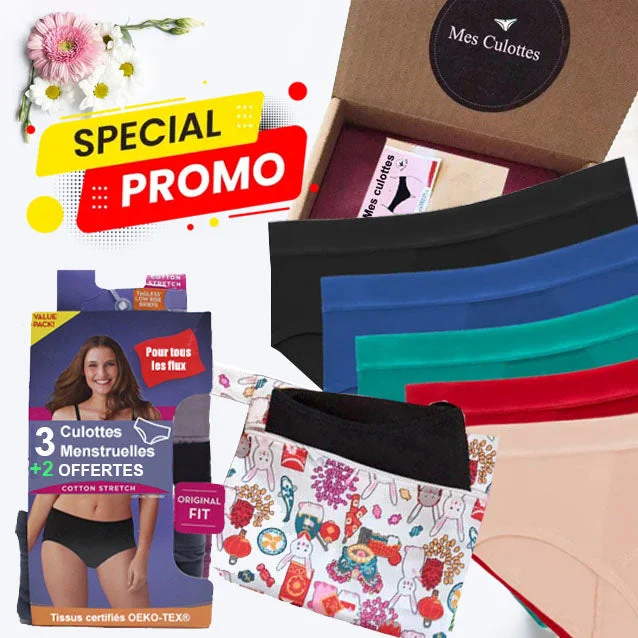 Pack de 5 Culottes Menstruelles et les indispensables