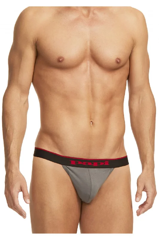 Papi 980902-950 3PK Cotton Stretch Thong Red-Gray-Black