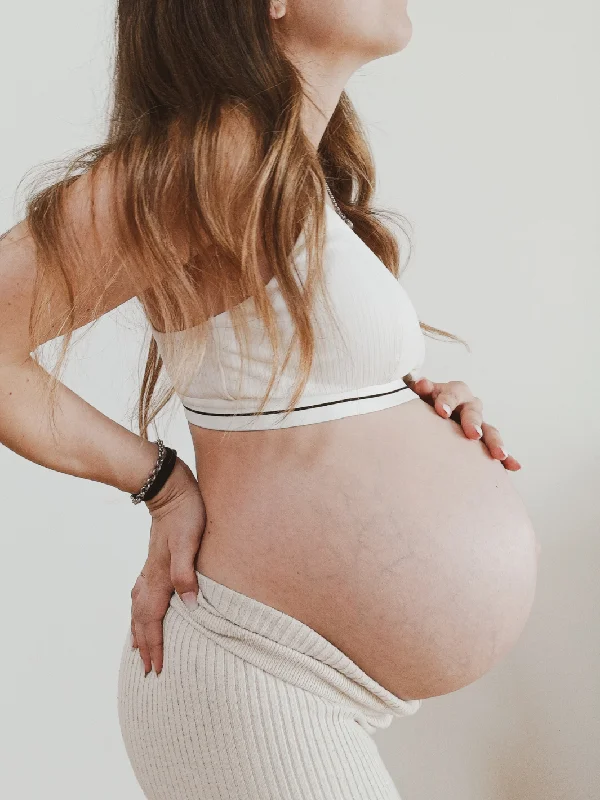 Rib Organic Cotton Nursing Bralette - Ivory