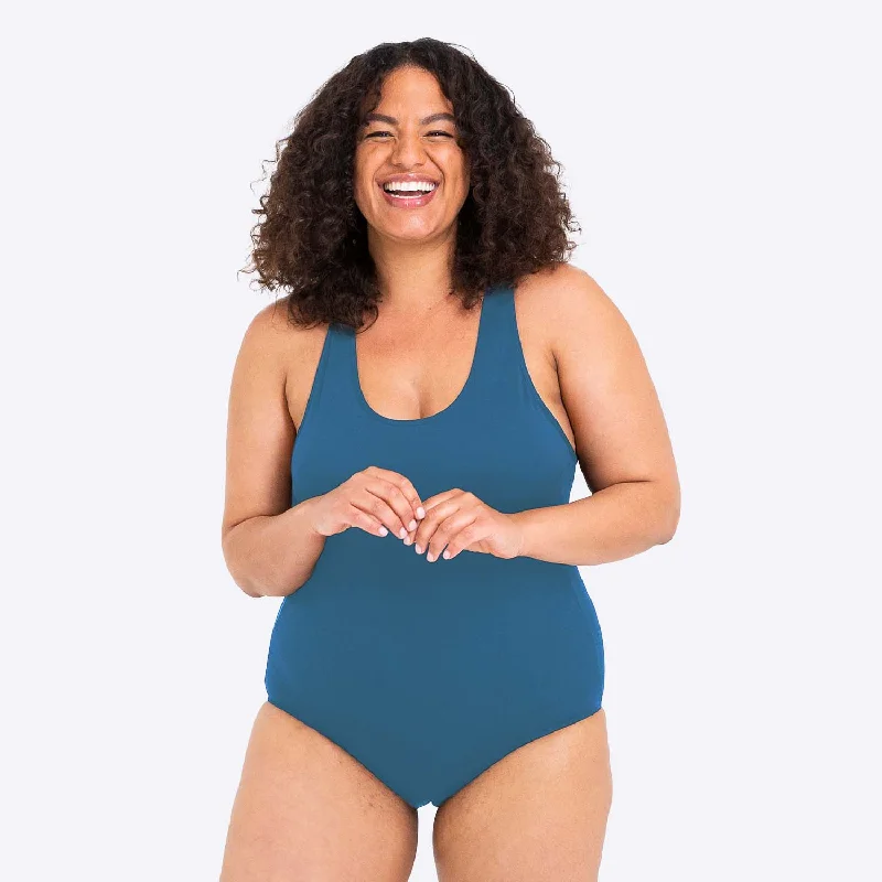 WUKA Scoop Back Period Swimsuit - Blue