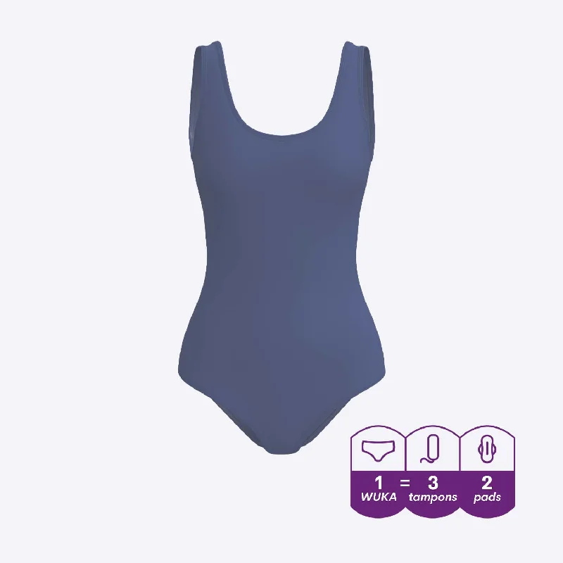 WUKA Scoop Back Period Swimsuit - Blue