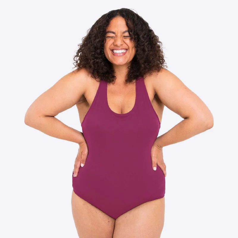 WUKA Scoop Back Period Swimsuit - Deep Pink