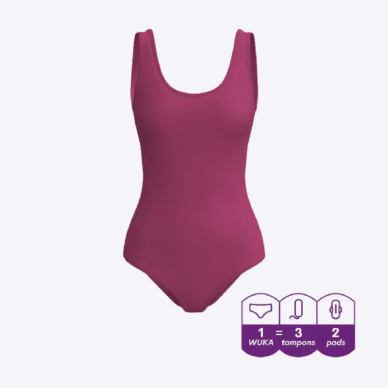 WUKA Scoop Back Period Swimsuit - Deep Pink