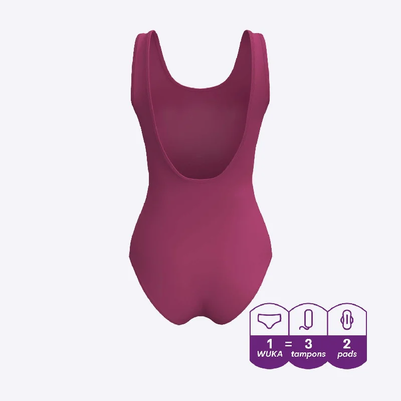 WUKA Scoop Back Period Swimsuit - Deep Pink