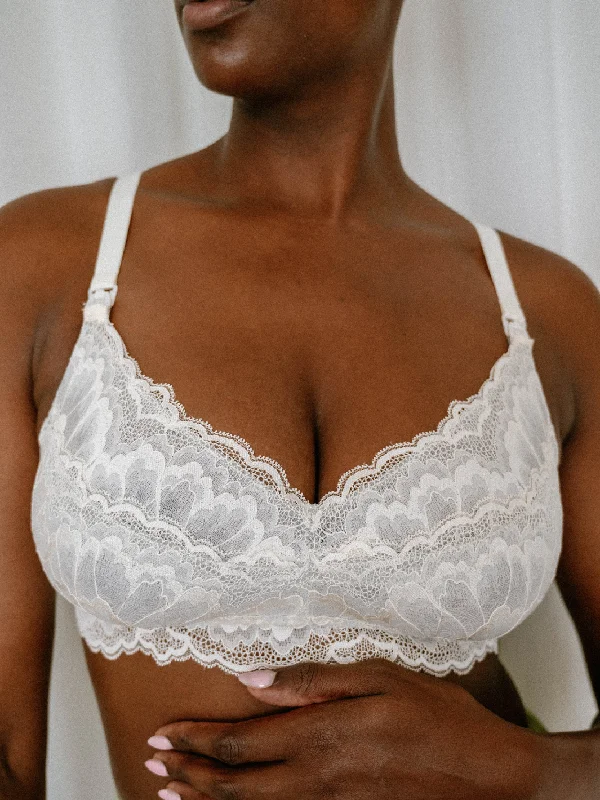 Tulip Lace Nursing Bralette - Ash