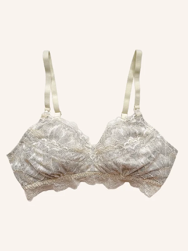 Tulip Lace Nursing Bralette - Ash