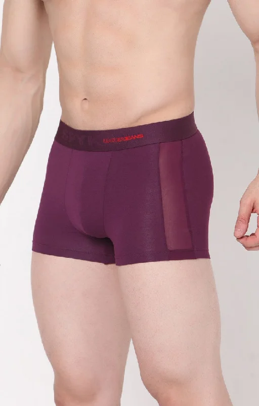 Men Premium Purple Cotton Blend Trunk- UnderJeans by Spykar