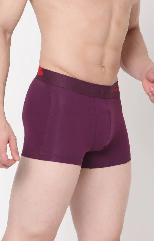 Men Premium Purple Cotton Blend Trunk- UnderJeans by Spykar