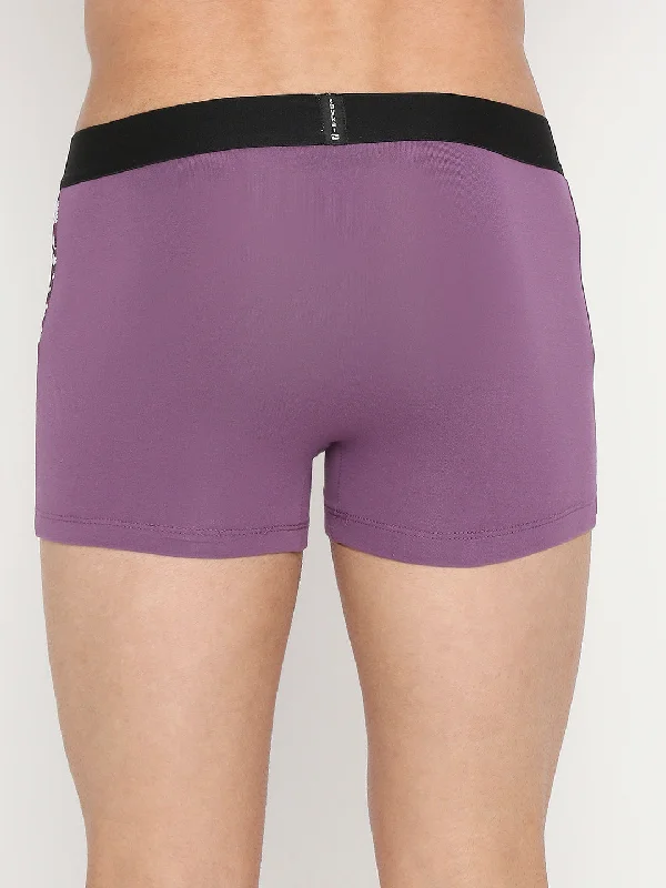 Men Premium Dull Purple Cotton Blend Trunk - UnderJeans by Spykar