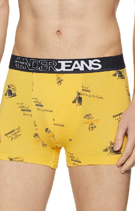 Underjeans by Spykar Men Premium Yellow Cotton Blend Trunk