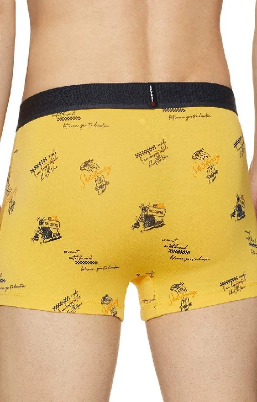 Underjeans by Spykar Men Premium Yellow Cotton Blend Trunk