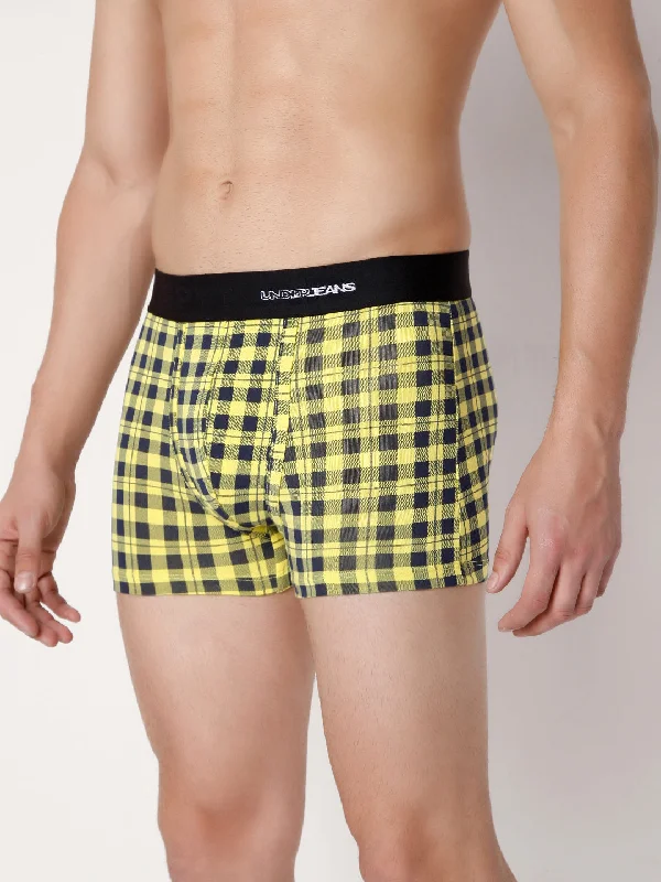 Men Premium Orange Check & Yellow Check Cotton Blend Trunk (Pack of 2)- UnderJeans by Spykar