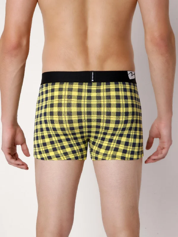 Men Premium Orange Check & Yellow Check Cotton Blend Trunk (Pack of 2)- UnderJeans by Spykar