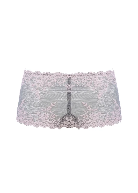 Wacoal Embrace Lace Boy Short - Smoke/Crystal Pink