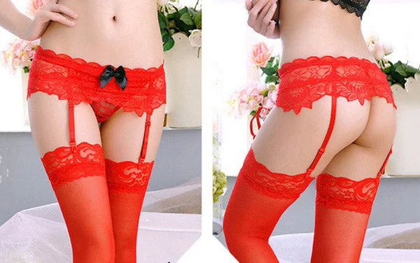 Women's Lace Bowknot Garter Belt