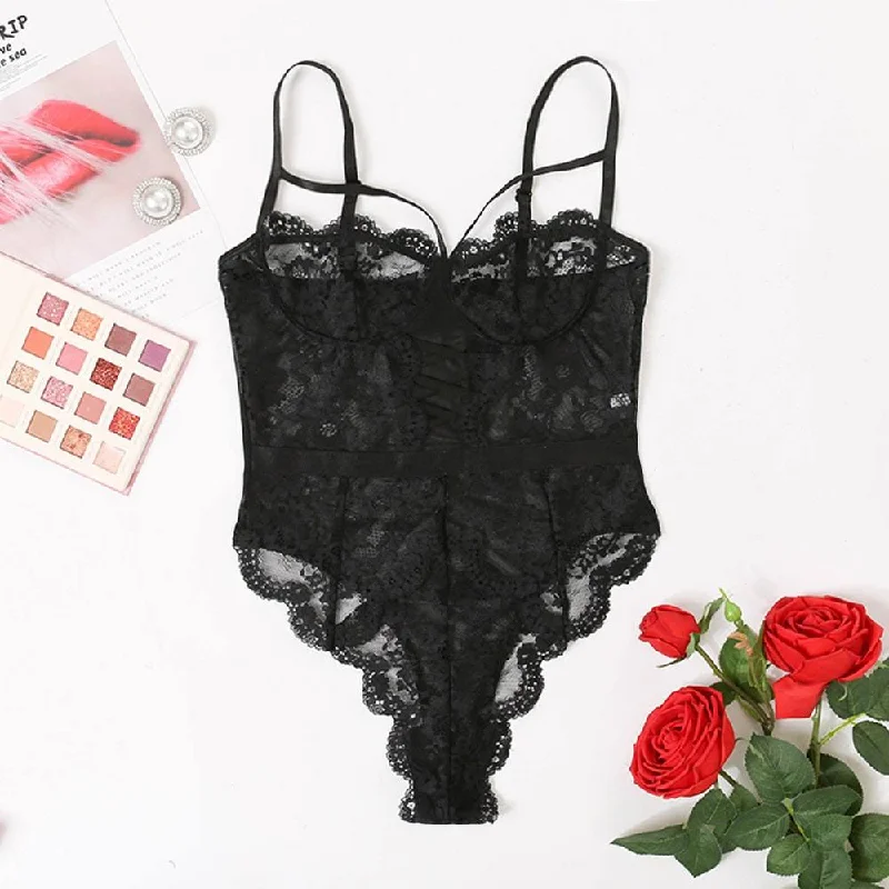 Barbie (Black) - Soft Lace Bodysuit