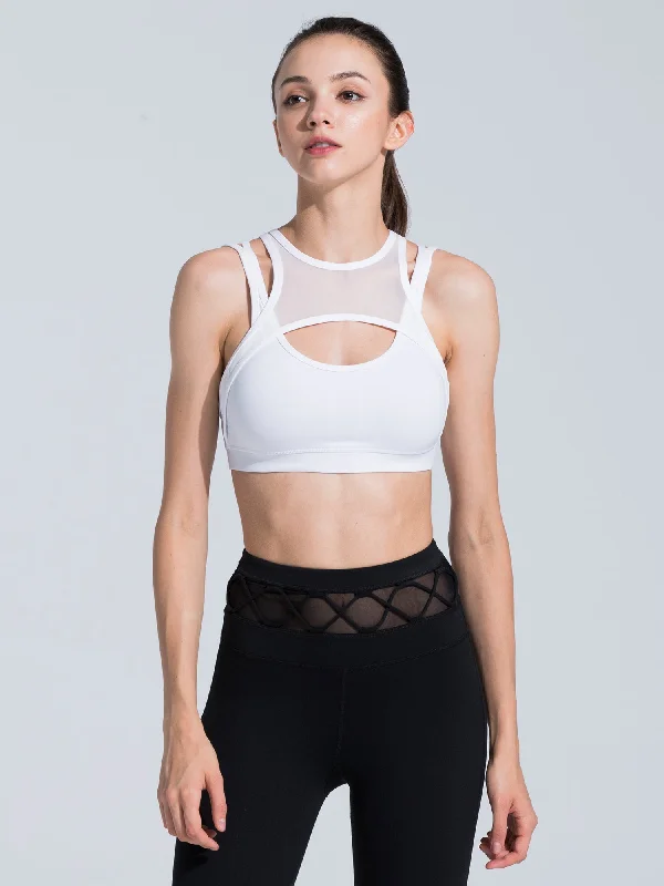 THEORY BRA,WHITE/WHITE MESH