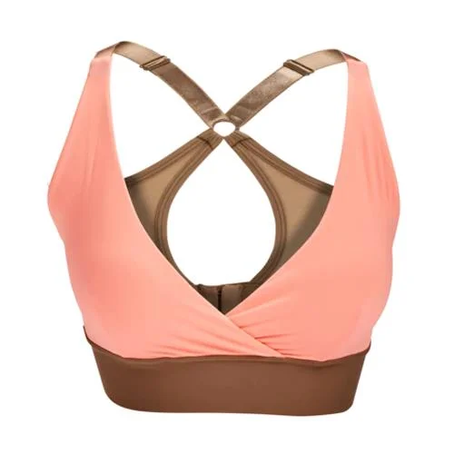 ANAONO PAIGE WRAP FRONT SPORTS BRA ORANGE