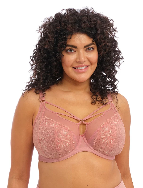 Brianna Underwire Strappy Plunge Bra in Ash Rose