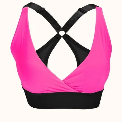 ANAONO PAIGE WRAP FRONT SPORTS BRA PINK