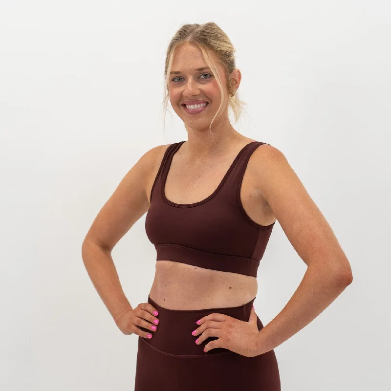 FORCE SCOOP BACK BRA / MERLOT