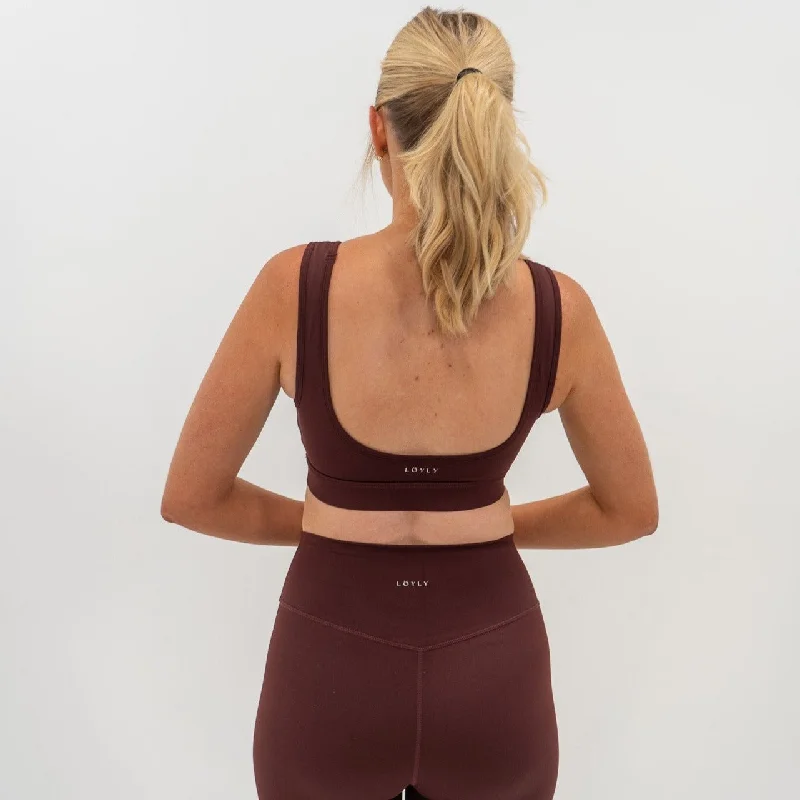 FORCE SCOOP BACK BRA / MERLOT