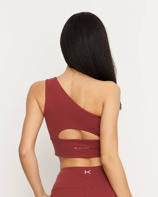 Essential One Shoulder Bra Marsala Red