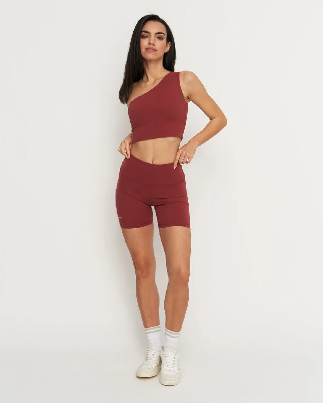 Essential One Shoulder Bra Marsala Red