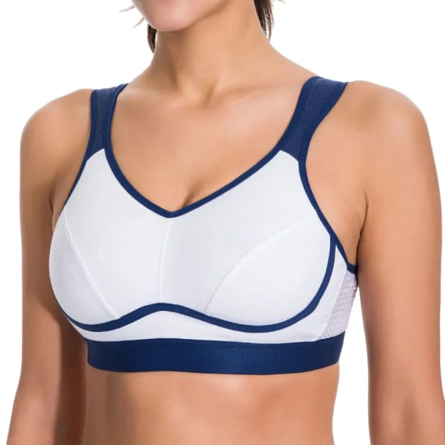 High Control Wire Free Non-Padded White Sports Bra